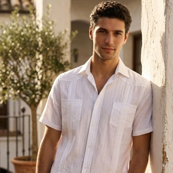 Guayabera de Seersucker para Hombre - Imagen 3